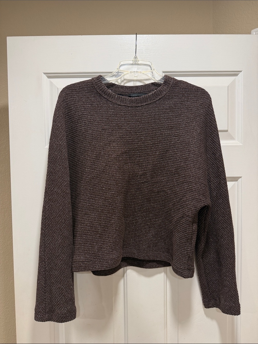 Zara Brown Crew Neck Sweater Size Small Like New